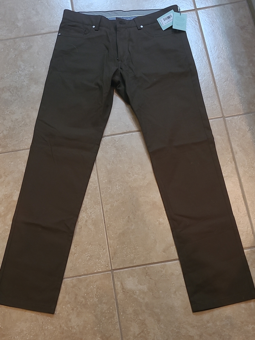 NWT Peter Millar Men's Straight Jeans in Dark Brown